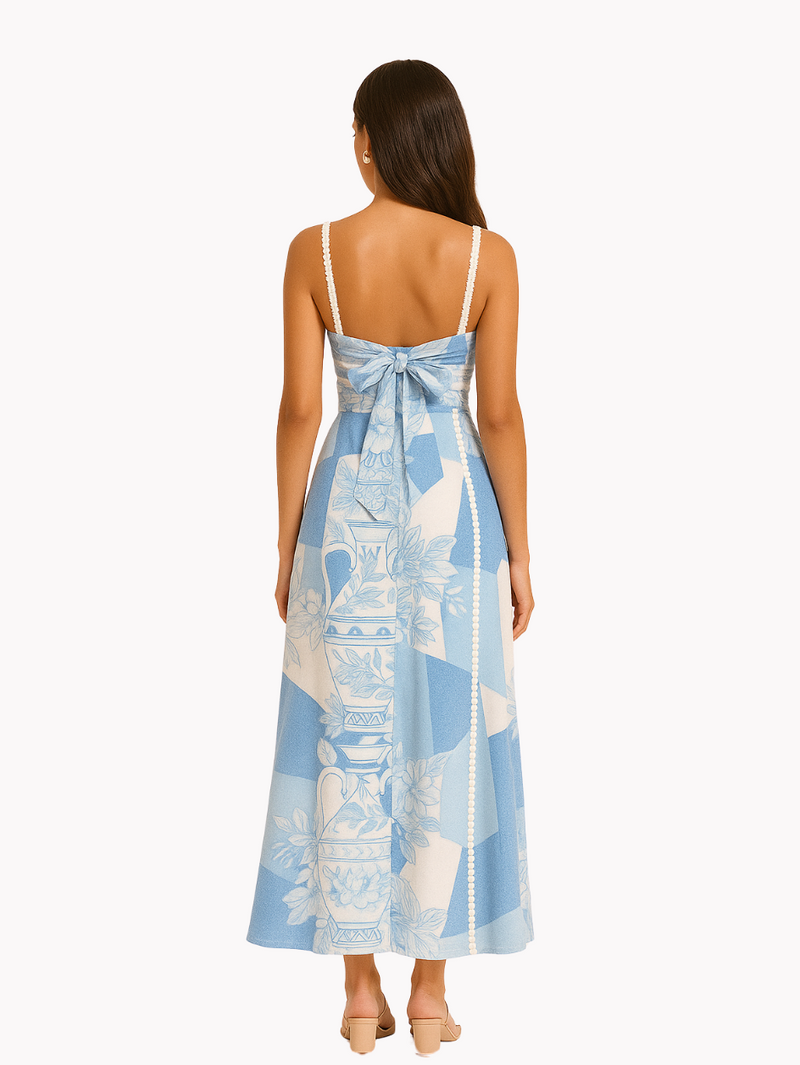 Como se a lua tivesse pintado: Vestido Aquarela Lunar com toque leve e confortável. Poliéster e forro de algodão macio. Descubra na Alô Sol!