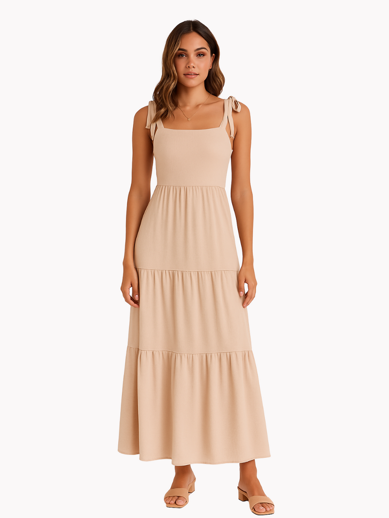 Sinta a força do Vestido Silêncio da Lua: leve, respirável e com forro 100% algodão macio. Vista seu equilíbrio com elegância. Descubra na Alô Sol!